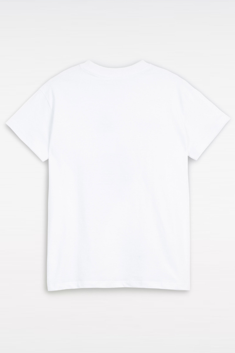Biały t-shirt z autorską grafiką z przodu
