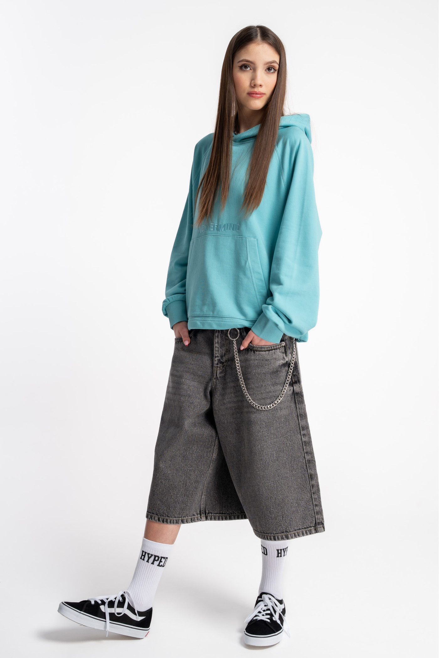 Szare krótkie spodenki jeansowe model JORTS