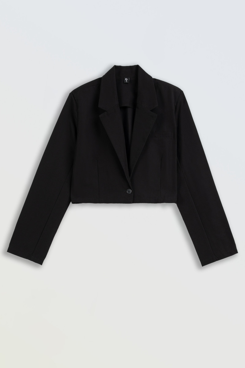 Czarny elegancki krótki żakiet