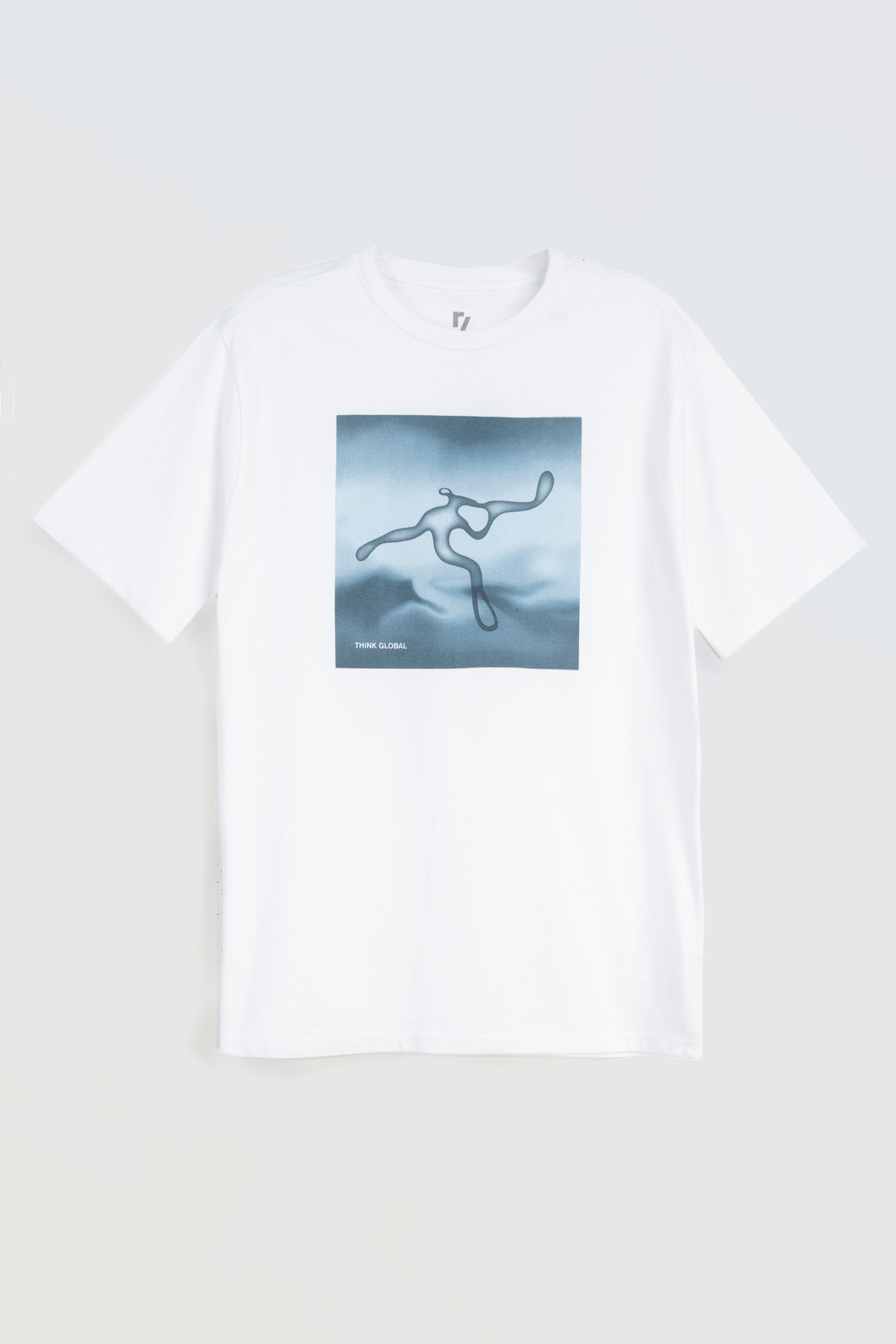 Biały t-shirt z autorską grafiką z przodu