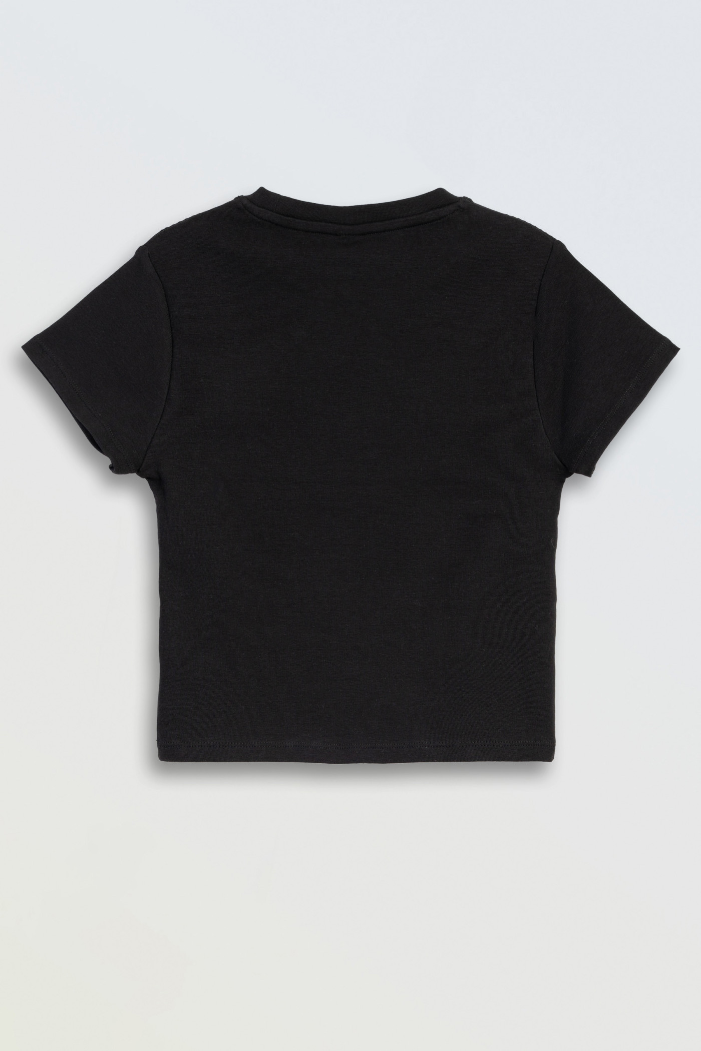 Czarny CROP TOP z ozdobną aplikacją
