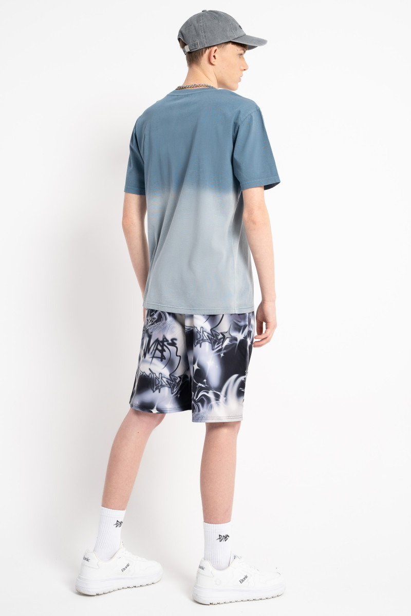 Niebieski t-shirt z efektem ombre