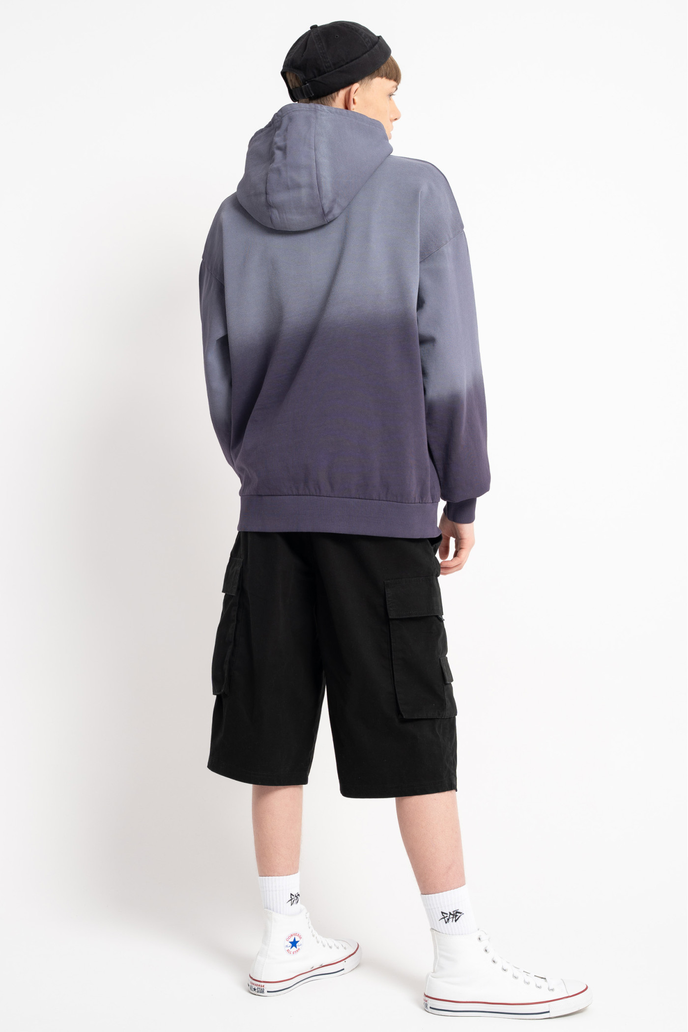 Filoletowa bluza z kapturem z efektem ombre