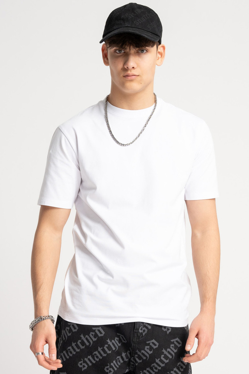 Biały t-shirt bez nadruków Biały t-shirt bez nadruków