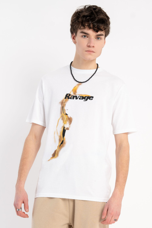 Biały t-shirt z autorską grafiką