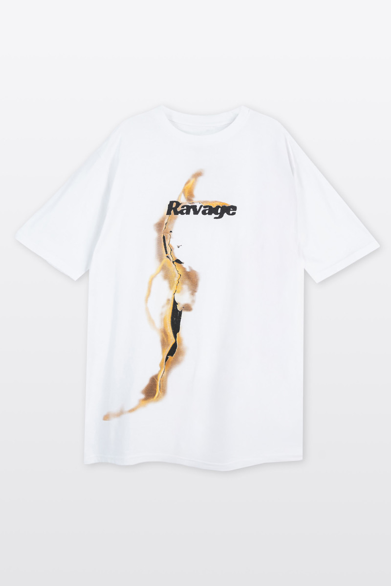 Biały t-shirt z autorską grafiką