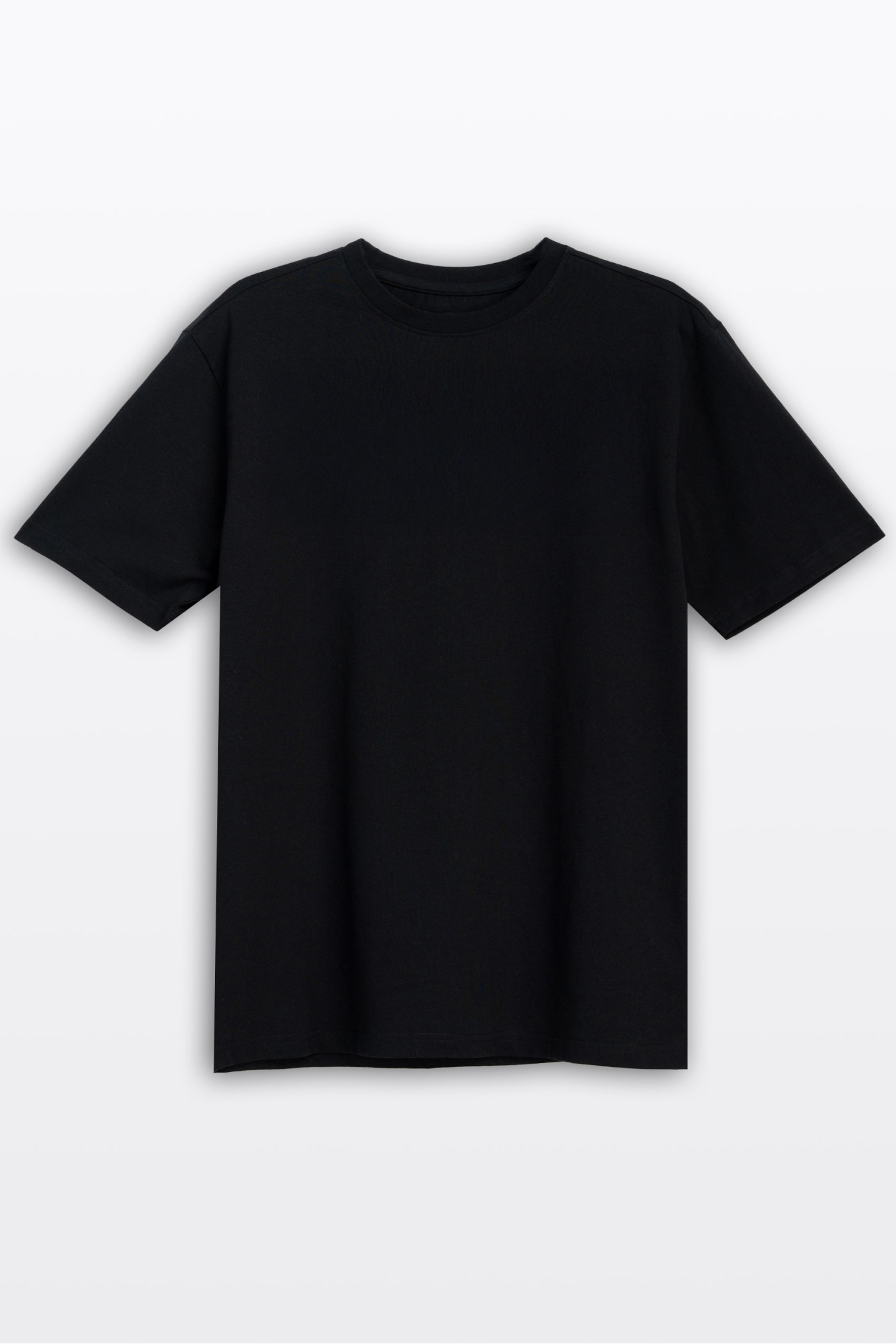 Czarny t-shirt z nadrukiem z tyłu