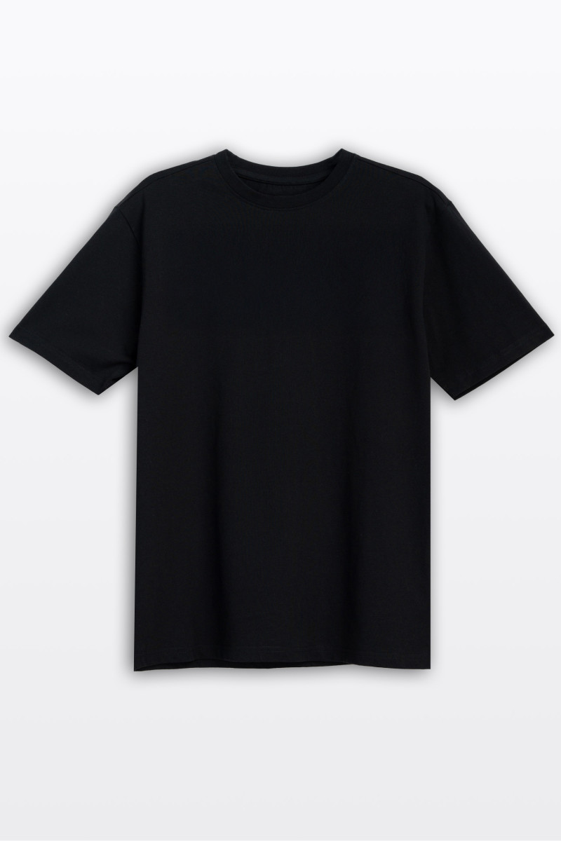 Czarny t-shirt z nadrukiem z tyłu