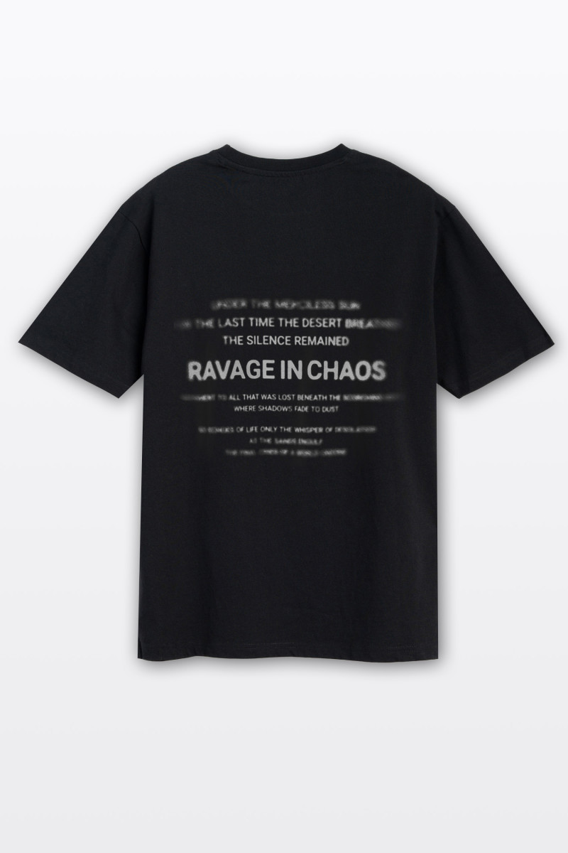 Czarny t-shirt z nadrukiem z tyłu