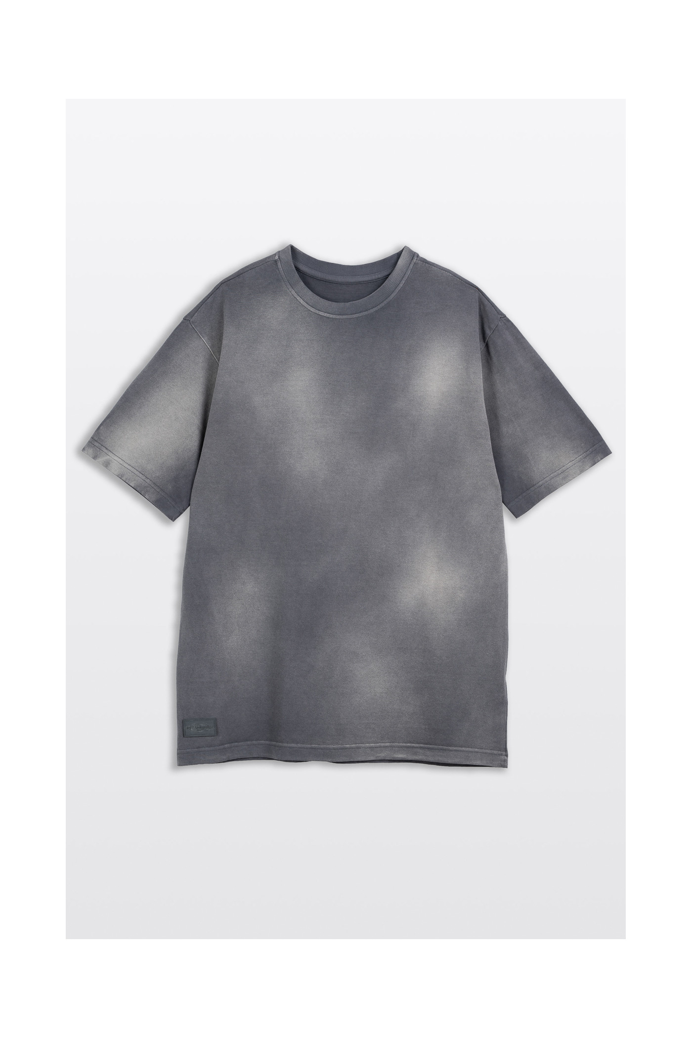 Szary t-shirt z efektem sprania