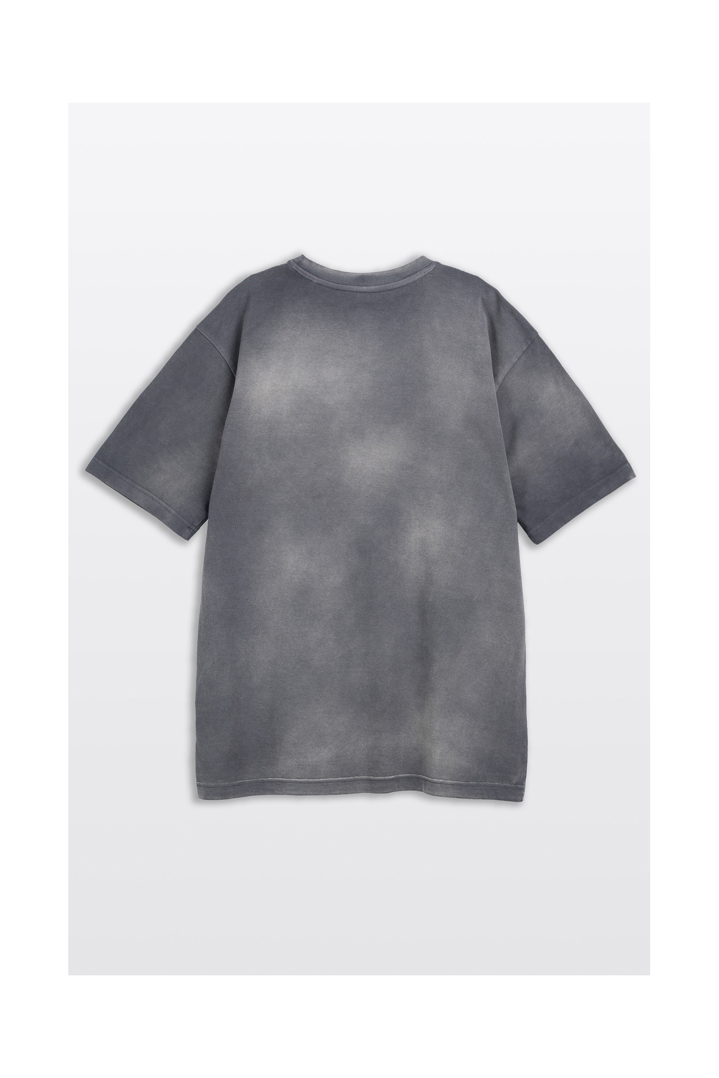 Szary t-shirt z efektem sprania