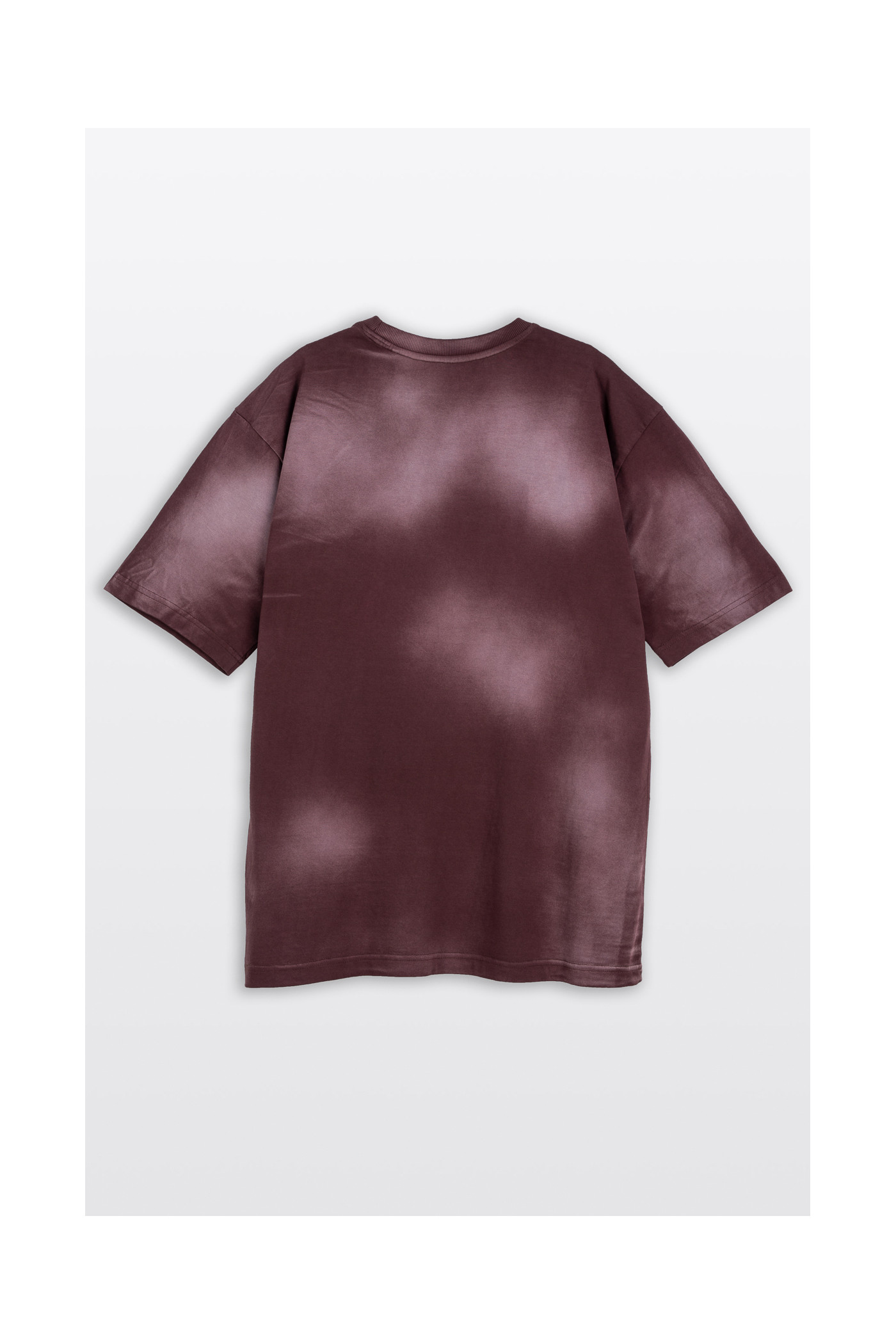Bordowy t-shirt z efektem sprania