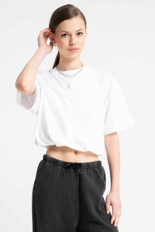 Biały t-shirt o kroju BUBBLE