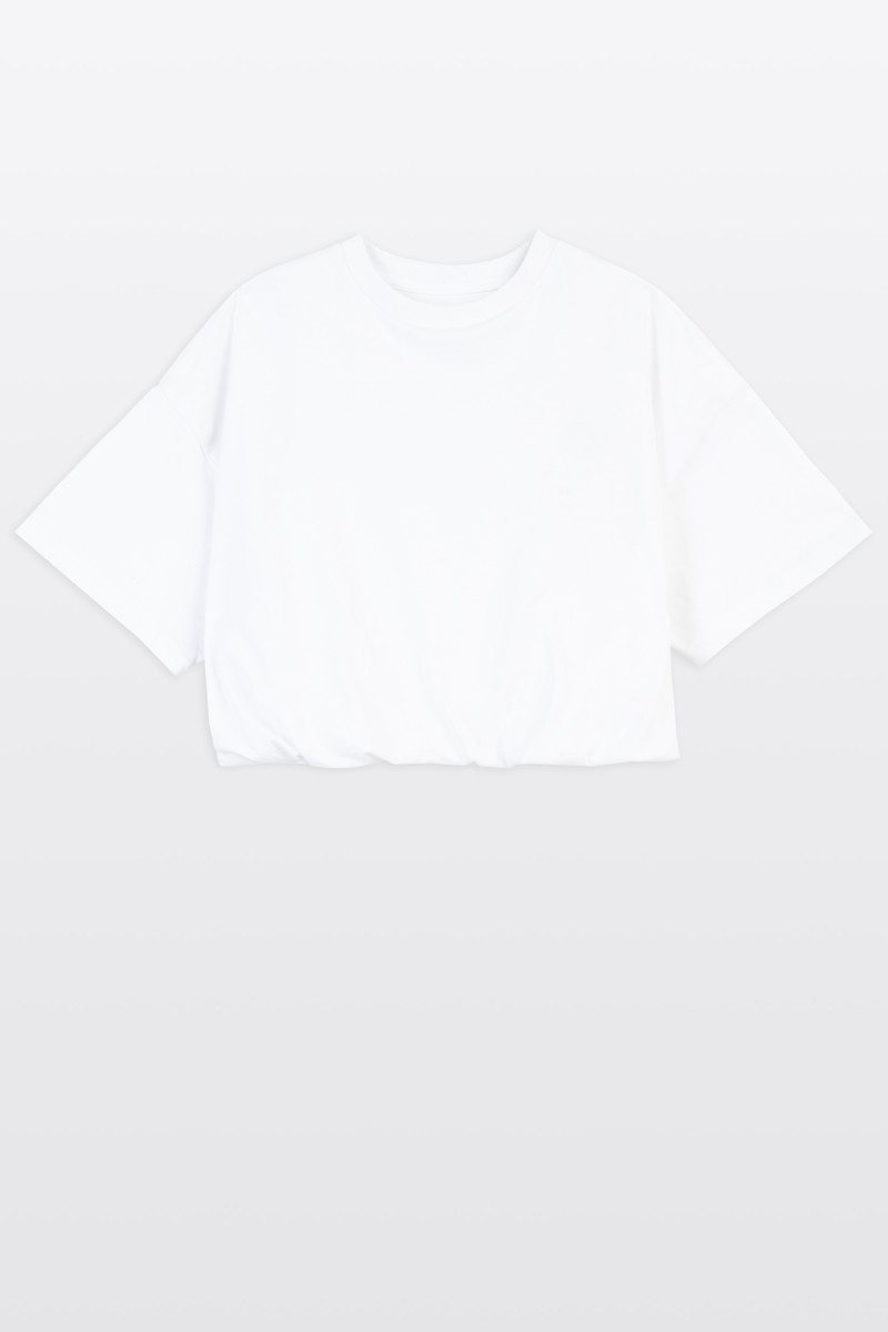 Biały t-shirt o kroju BUBBLE