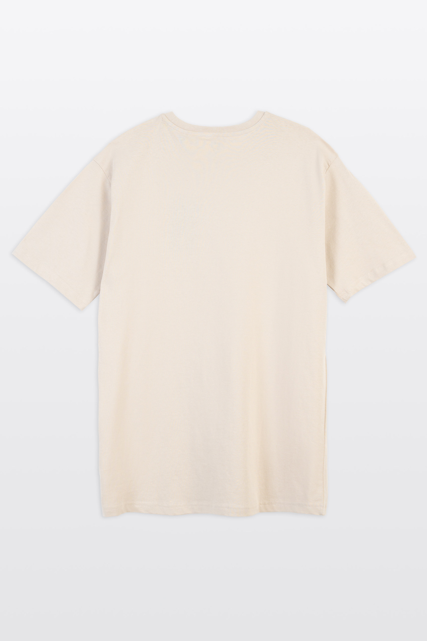 Beżowy t-shirt z nadrukiem z przodu