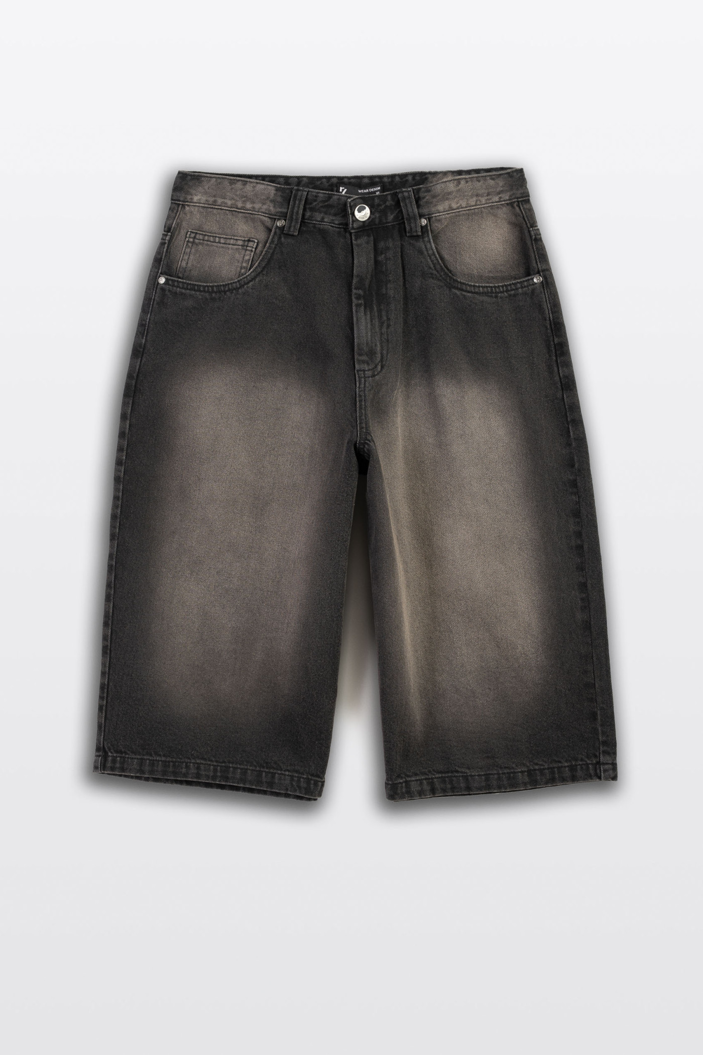 Czarne krótkie spodenki jeansowe z przetarciami model JORTS