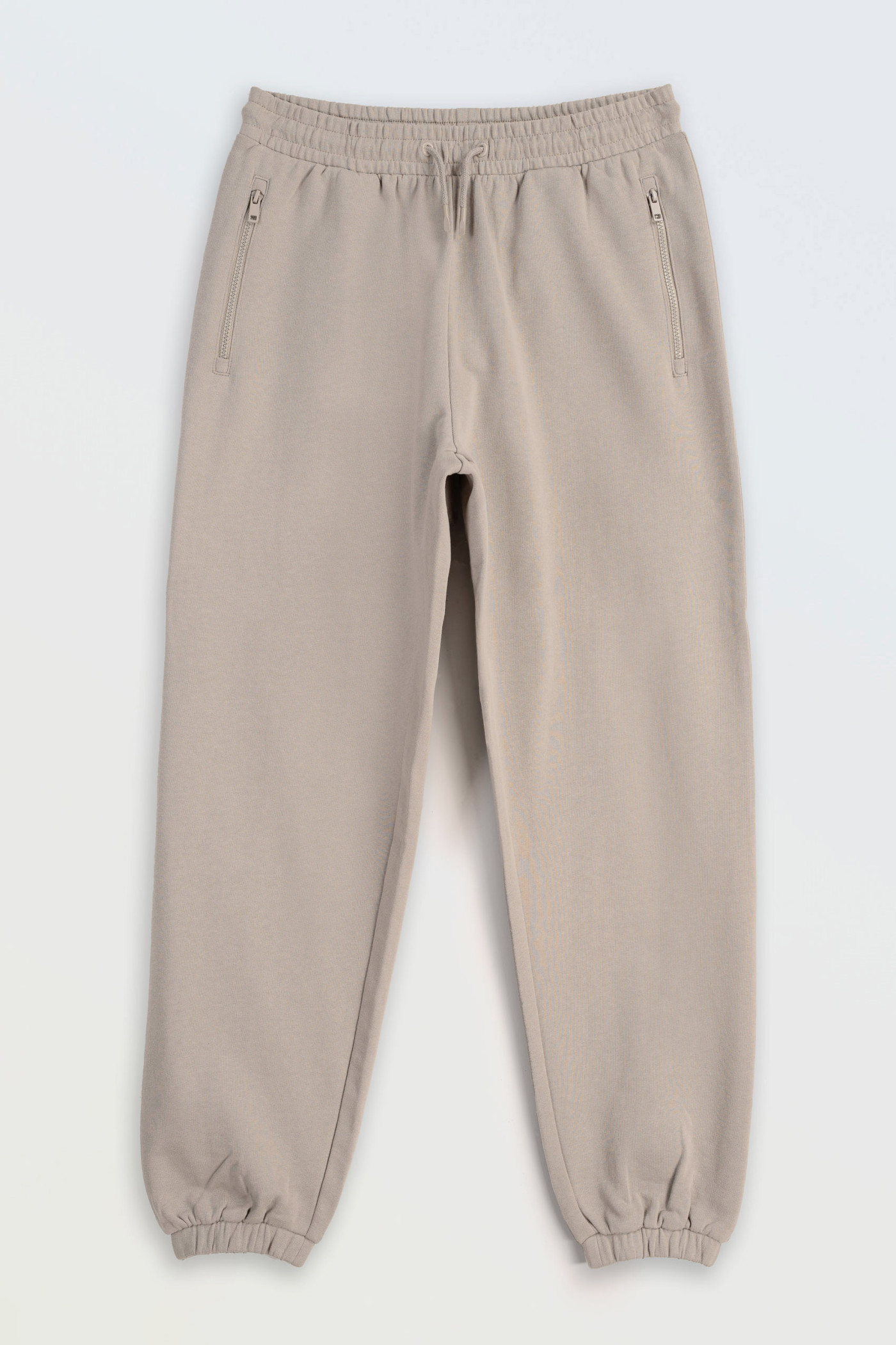 Beżowe spodnie dresowe OVERSIZE bez nadruków