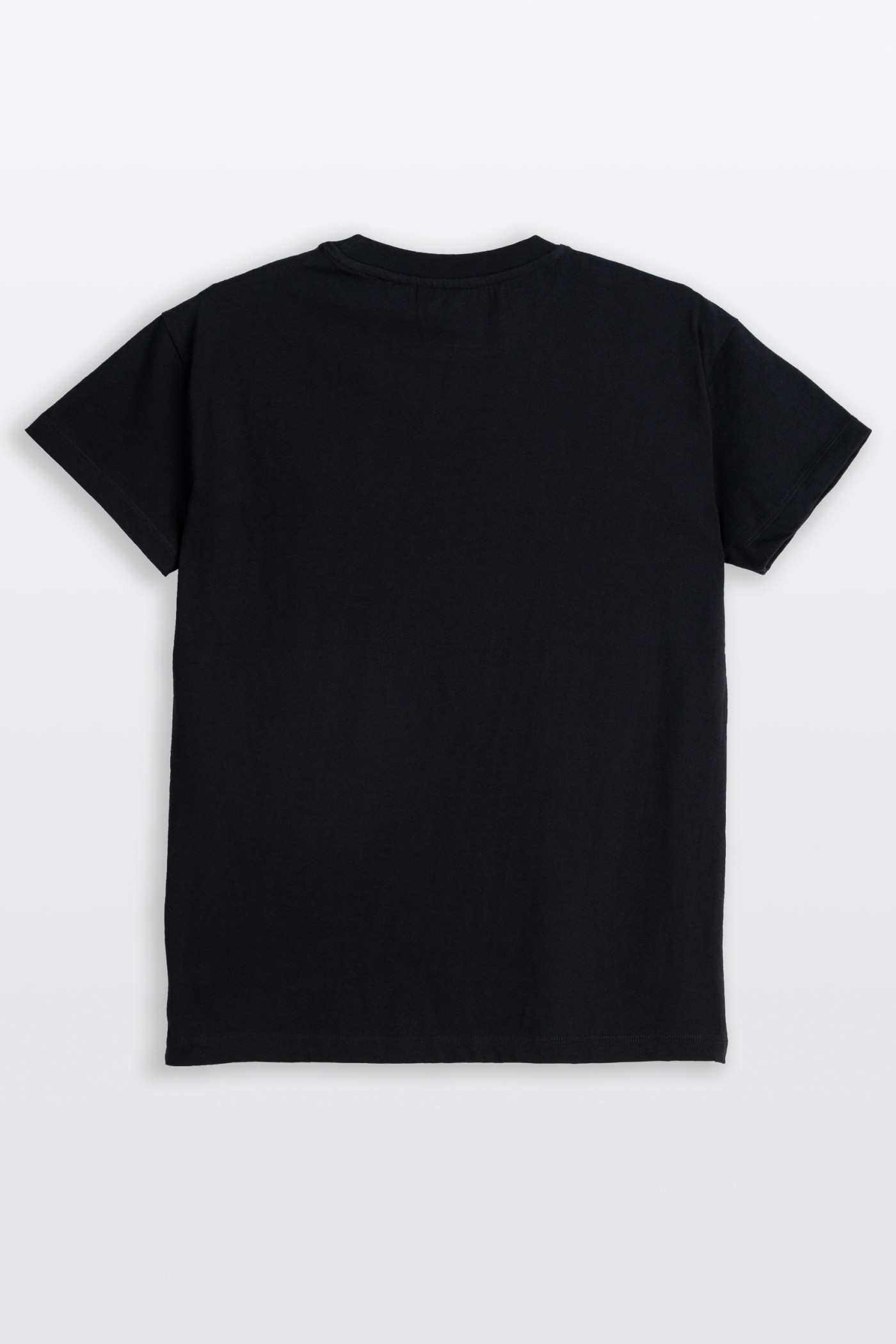 Czarny t-shirt COMFORT z autorską grafiką z przodu