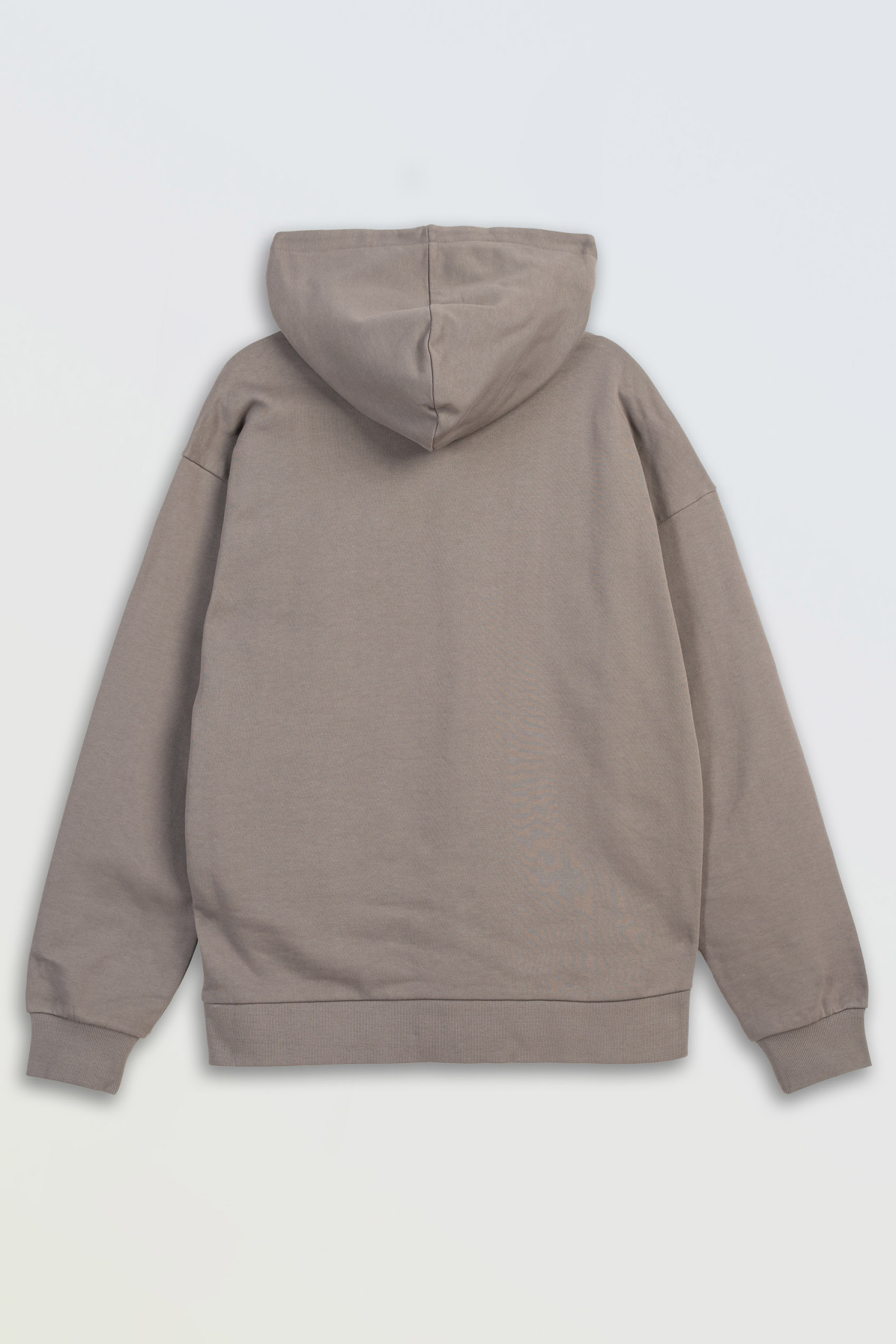 Szara bluza REGULAR z kapturem z minimalistycznym nadrukiem z przodu