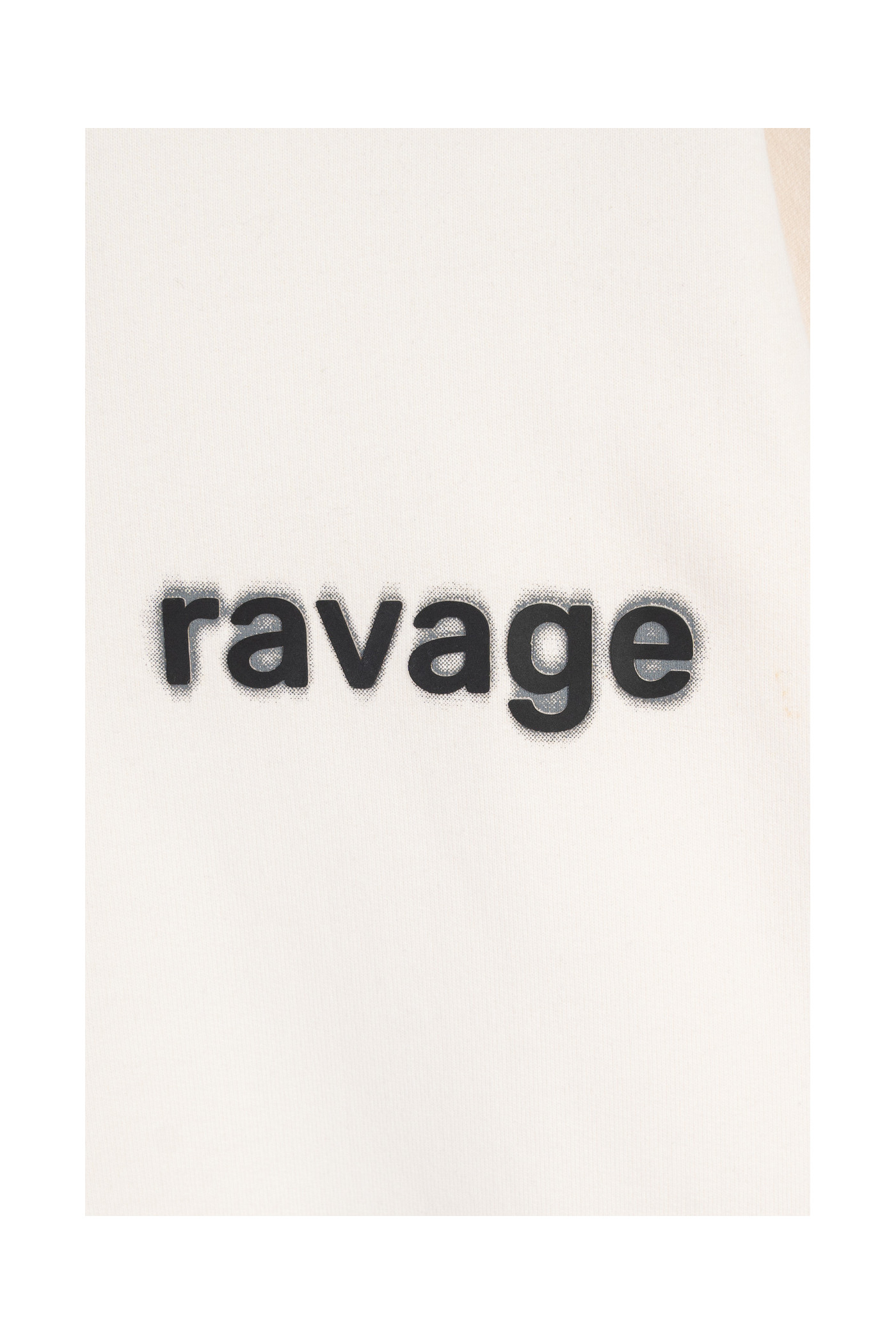 Beżowa bluza REGULAR z kapturem z minimalistycznym nadrukiem z przodu