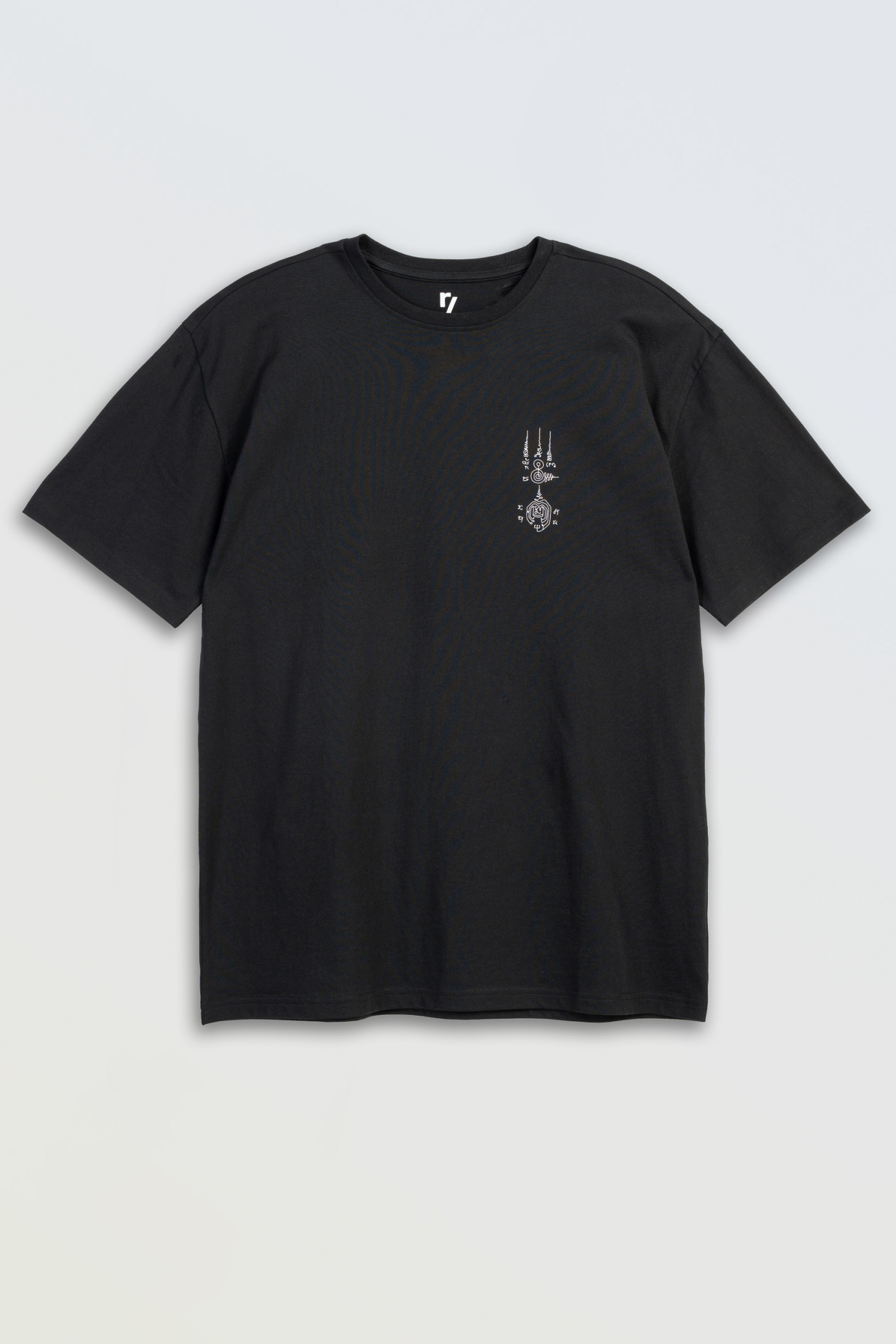 Czarny t-shirt z autorską grafiką z tyłu