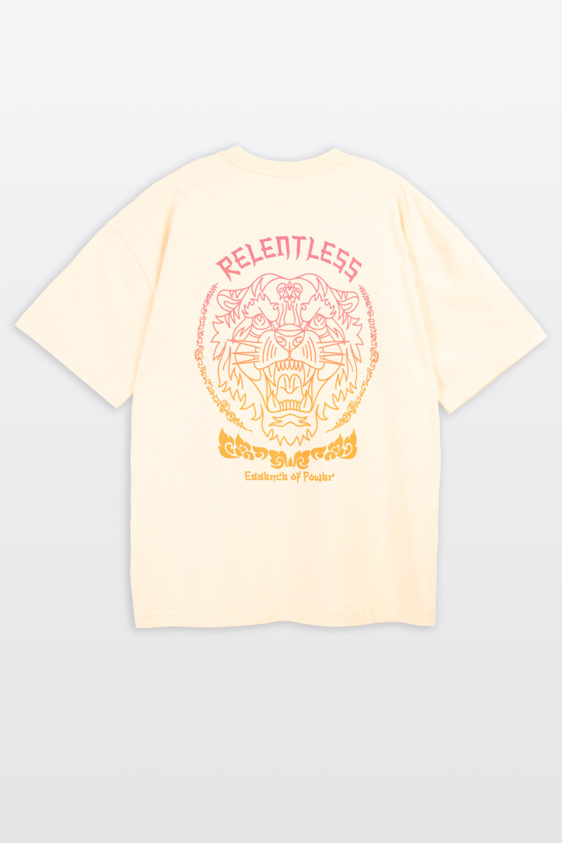 Żółty t-shirt z autorską grafiką z tyłu
