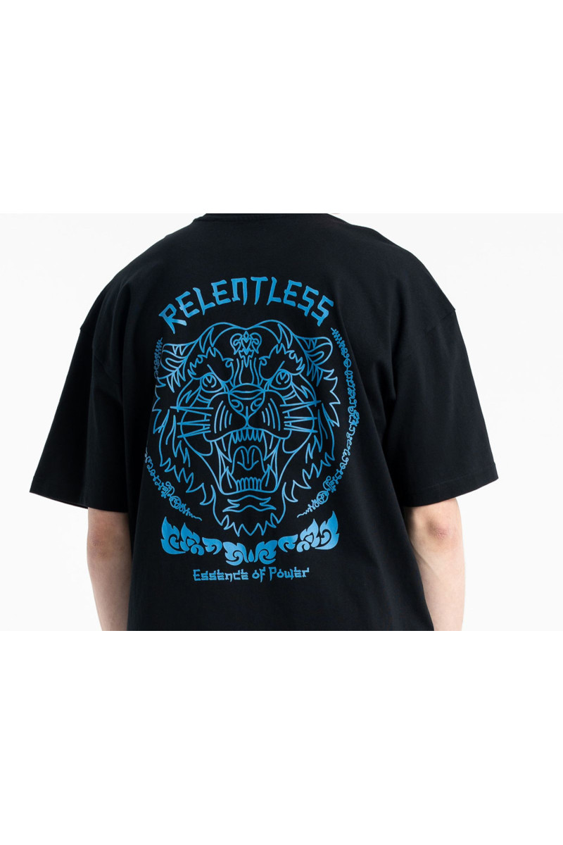 Czarny t-shirt z autorską grafiką z tyłu, czarny