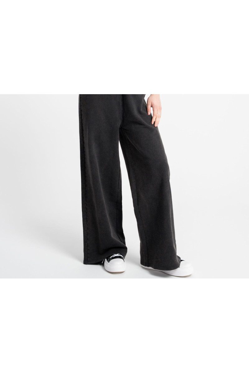 Szare spodnie dresowe z efektem sprania z szerokimi nogawkami, szary