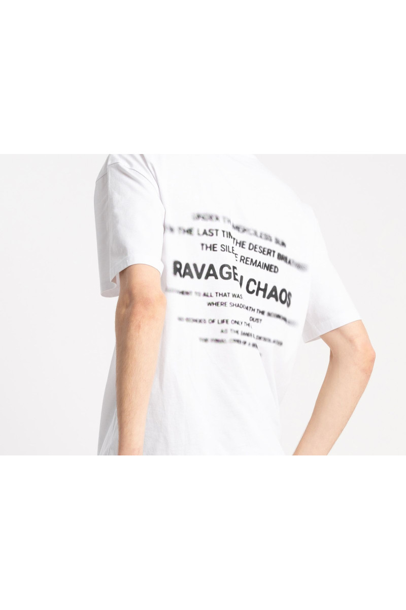 Biały t-shirt z nadrukiem z tyłu, biały