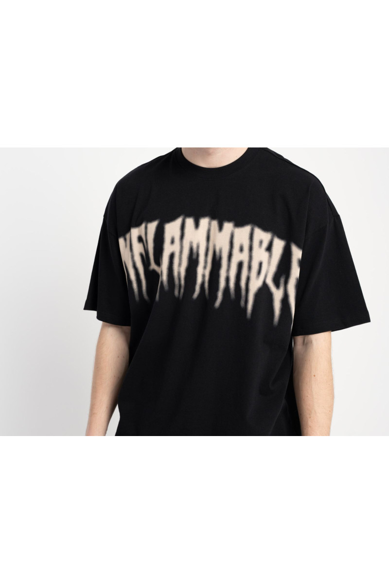 Czarny t-shirt OVERSIZE z nadrukiem z przodu, czarny