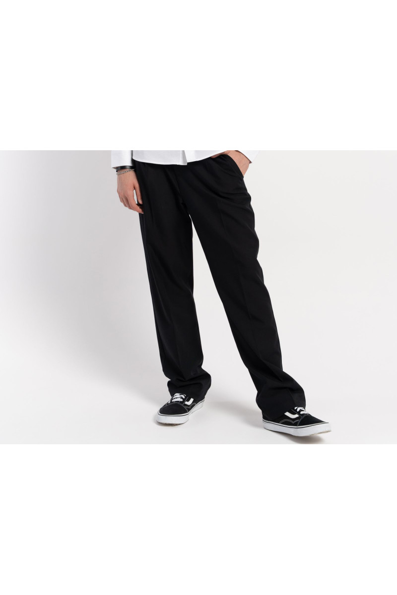 Czarne spodnie garniturowe o klasycznym kroju, czarny