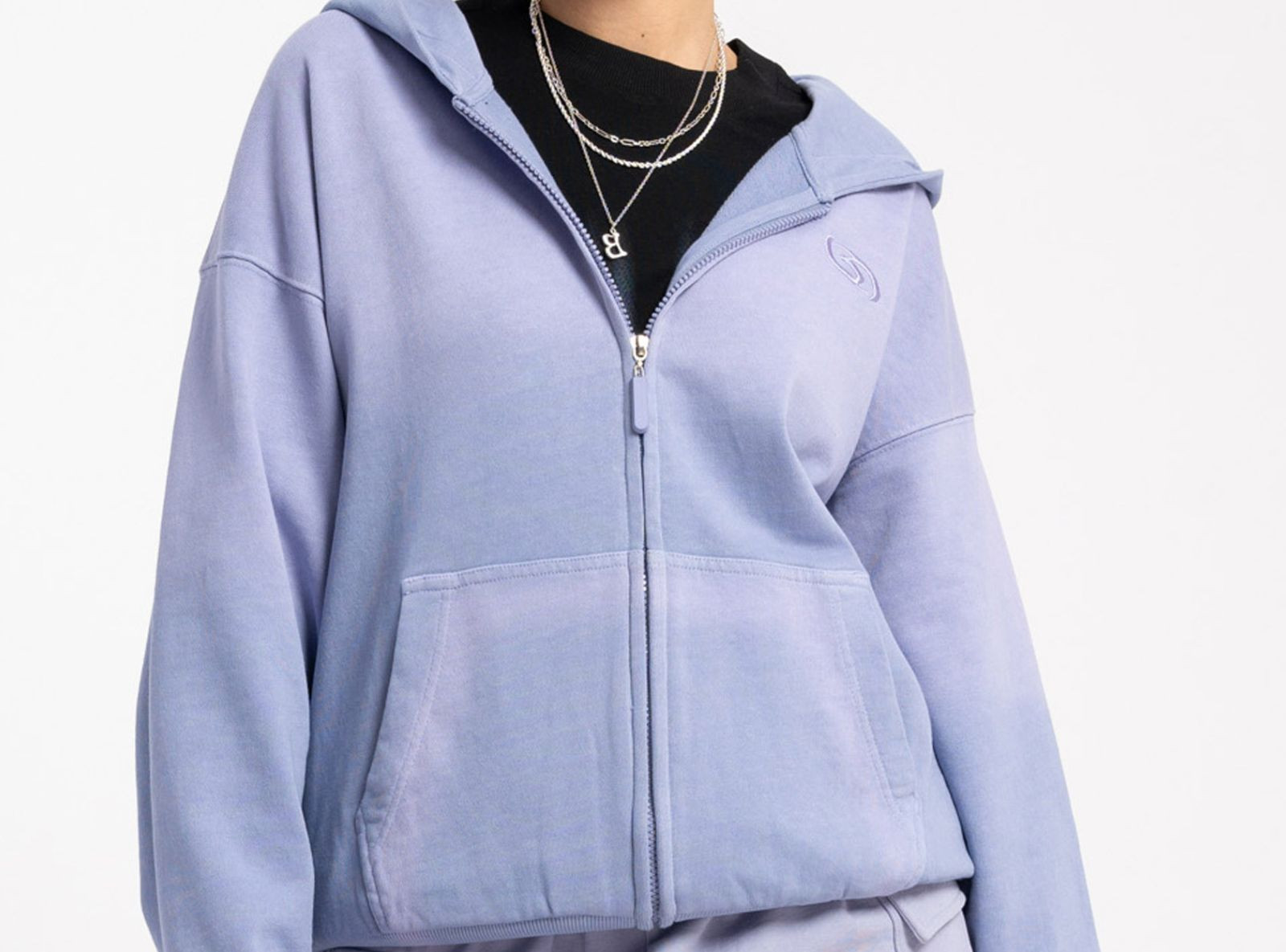 Fioletowa bluza z efektem sprayowania