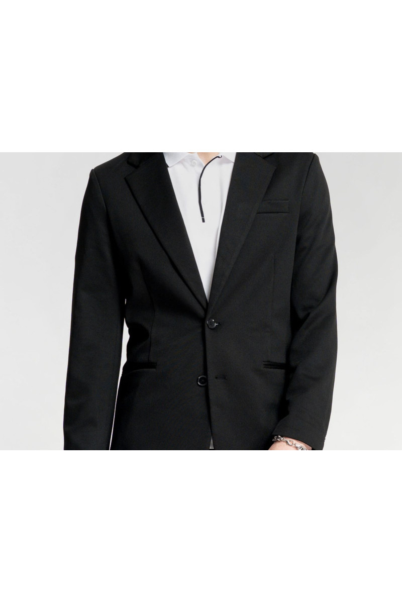 Czarna marynarka garniturowa REGULAR taliowana, czarny