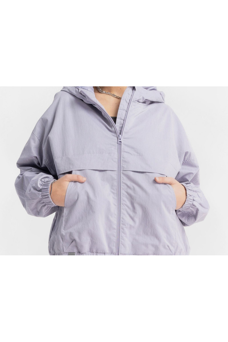 Jasnofioletowa kurtka przejściowa z kapturem, fioletowy