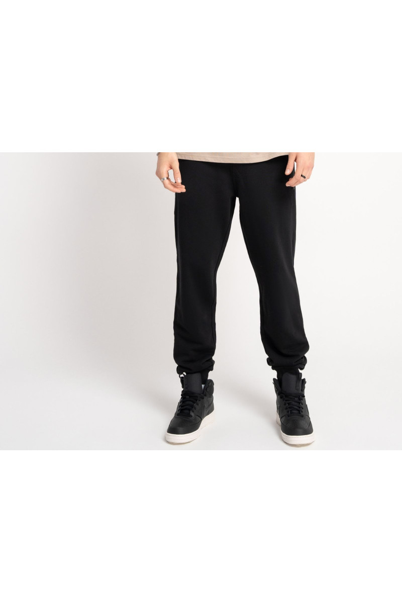 Czarne spodnie dresowe z autorską grafiką na nogawce, czarny