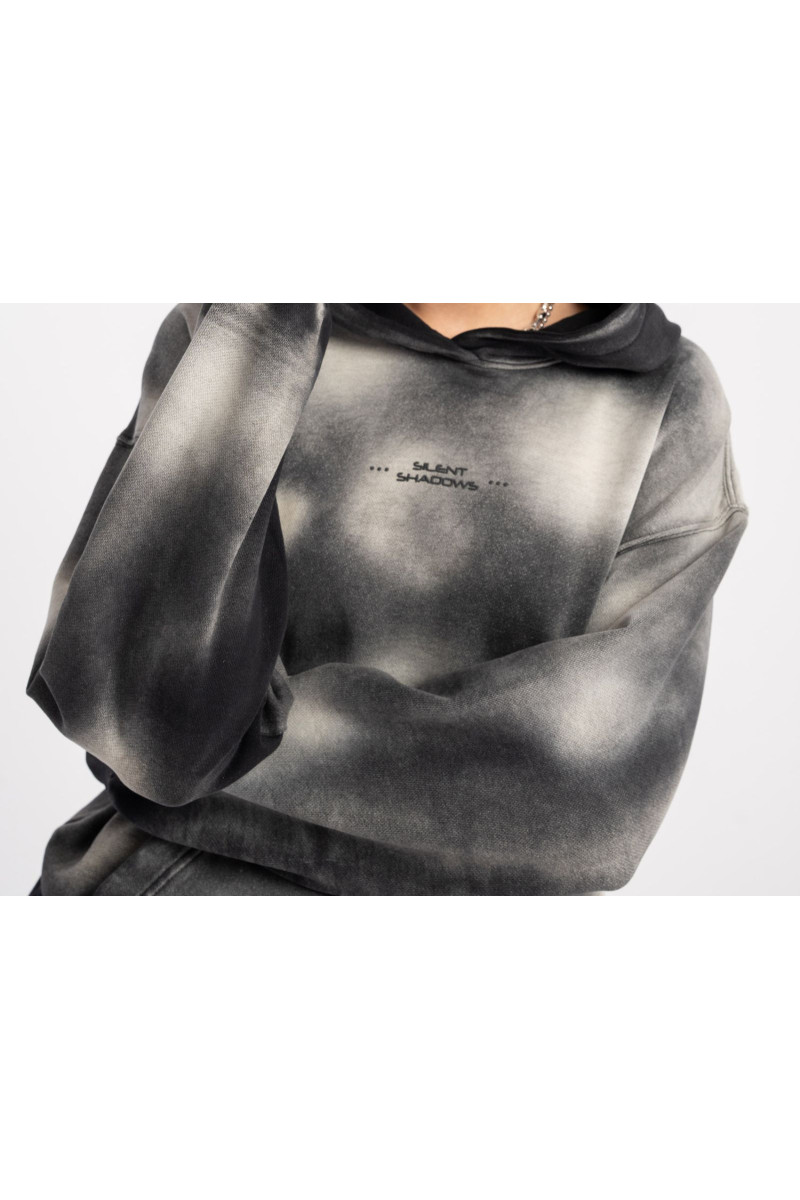 Bluza z kapturem REGULAR z nadrukiem na całości, szary