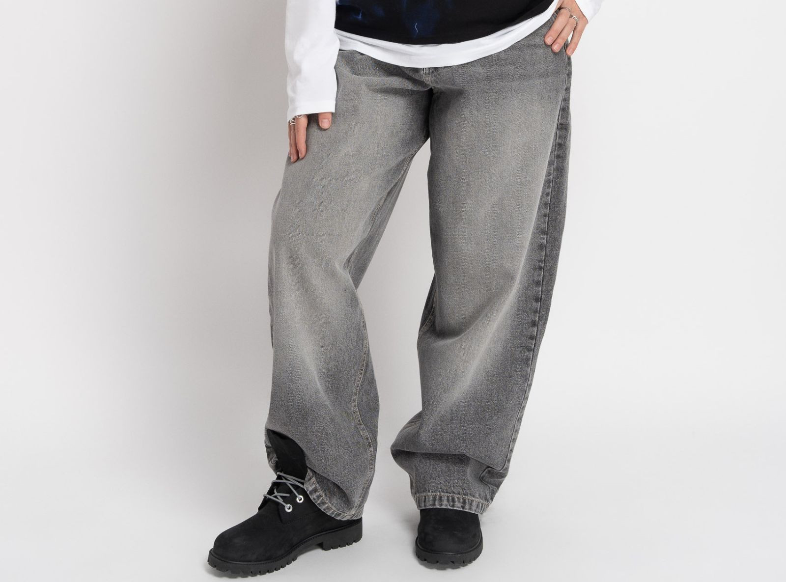Czarne jeansy BAGGY z efektem sprania