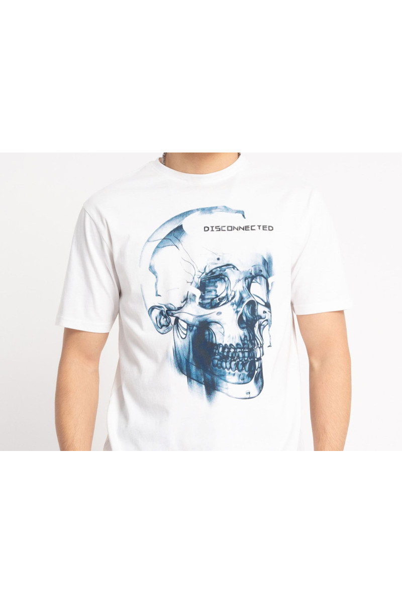 Biały t-shirt REGULAR z autorską grafiką z przodu, biały