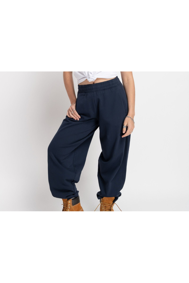 Granatowe spodnie dresowe typu balloon, granatowy
