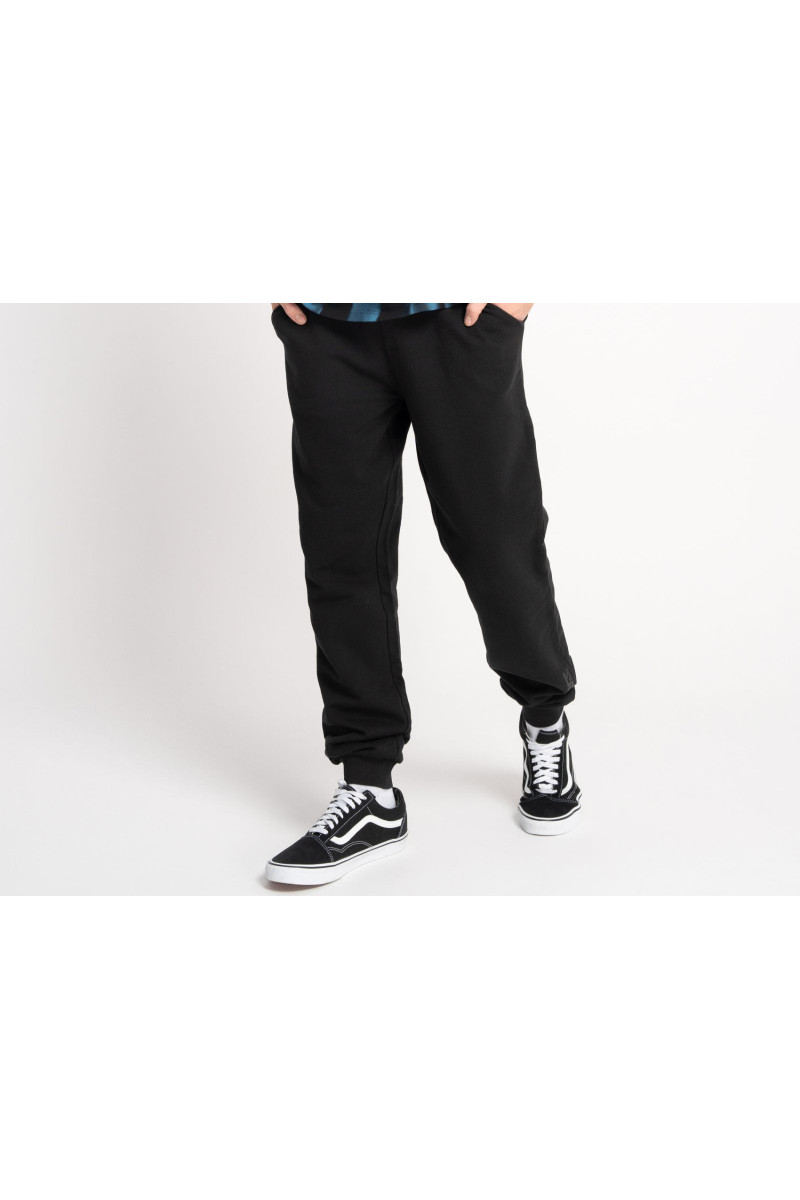 Czarne spodnie dresowe z minimalistycznym nadrukiem, czarny