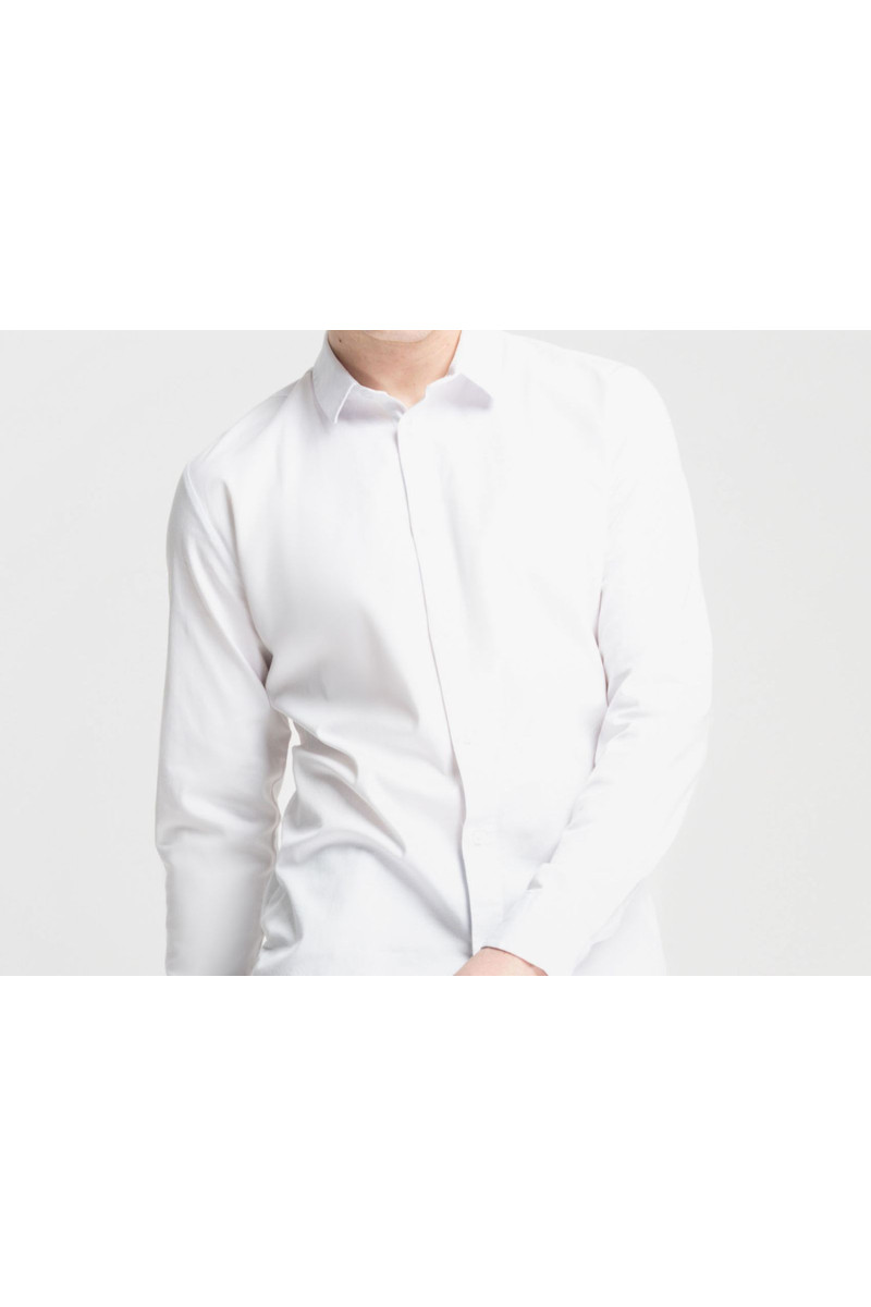 Biała koszula SLIM z długim rękawem, biały