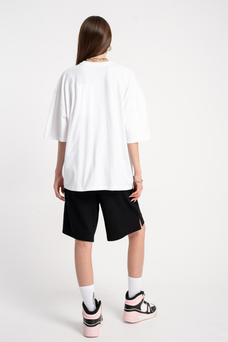 Czarne krótkie spodenki OVERSIZE dresowe bez nadruków
