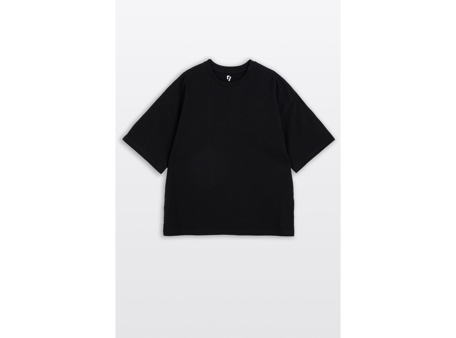 Czarny t-shirt BOXY z autorską grafiką z tyłu