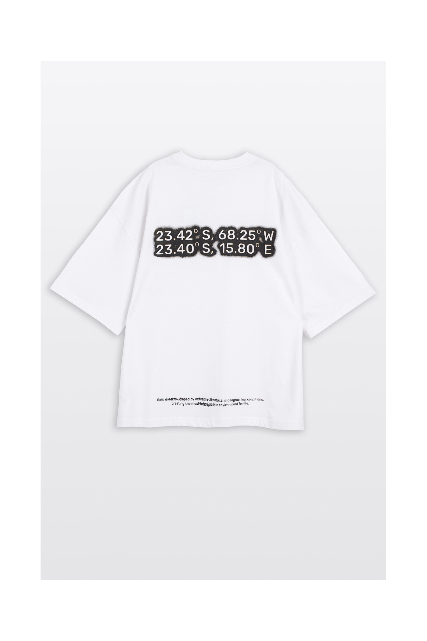 Biały t-shirt BOXY z autorską grafiką z tyłu