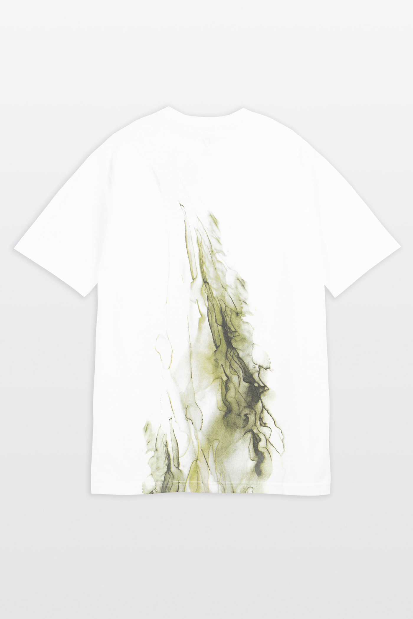 Biały t-shirt z autorską grafiką z tyłu