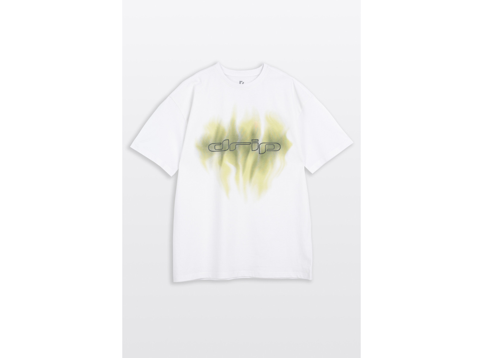 Biały t-shirt LOOSE z autorską grafiką z przodu