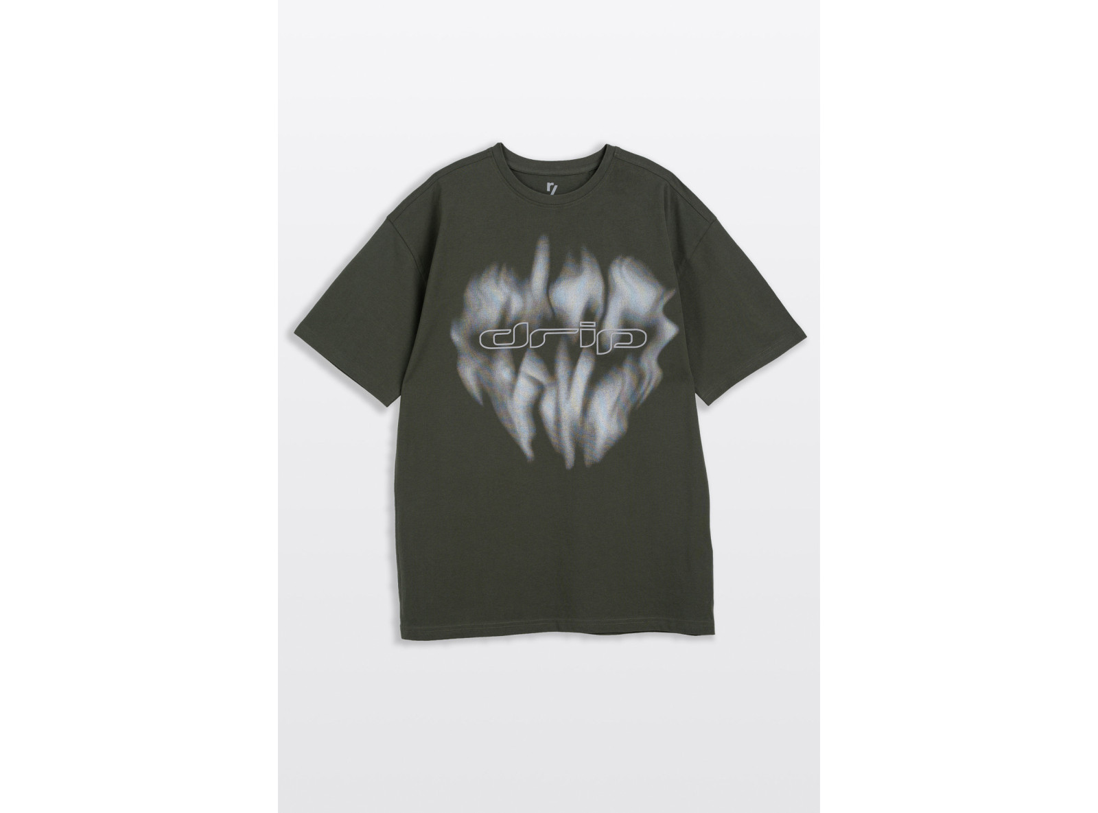 Ciemnozielony t-shirt z autorską grafiką z przodu