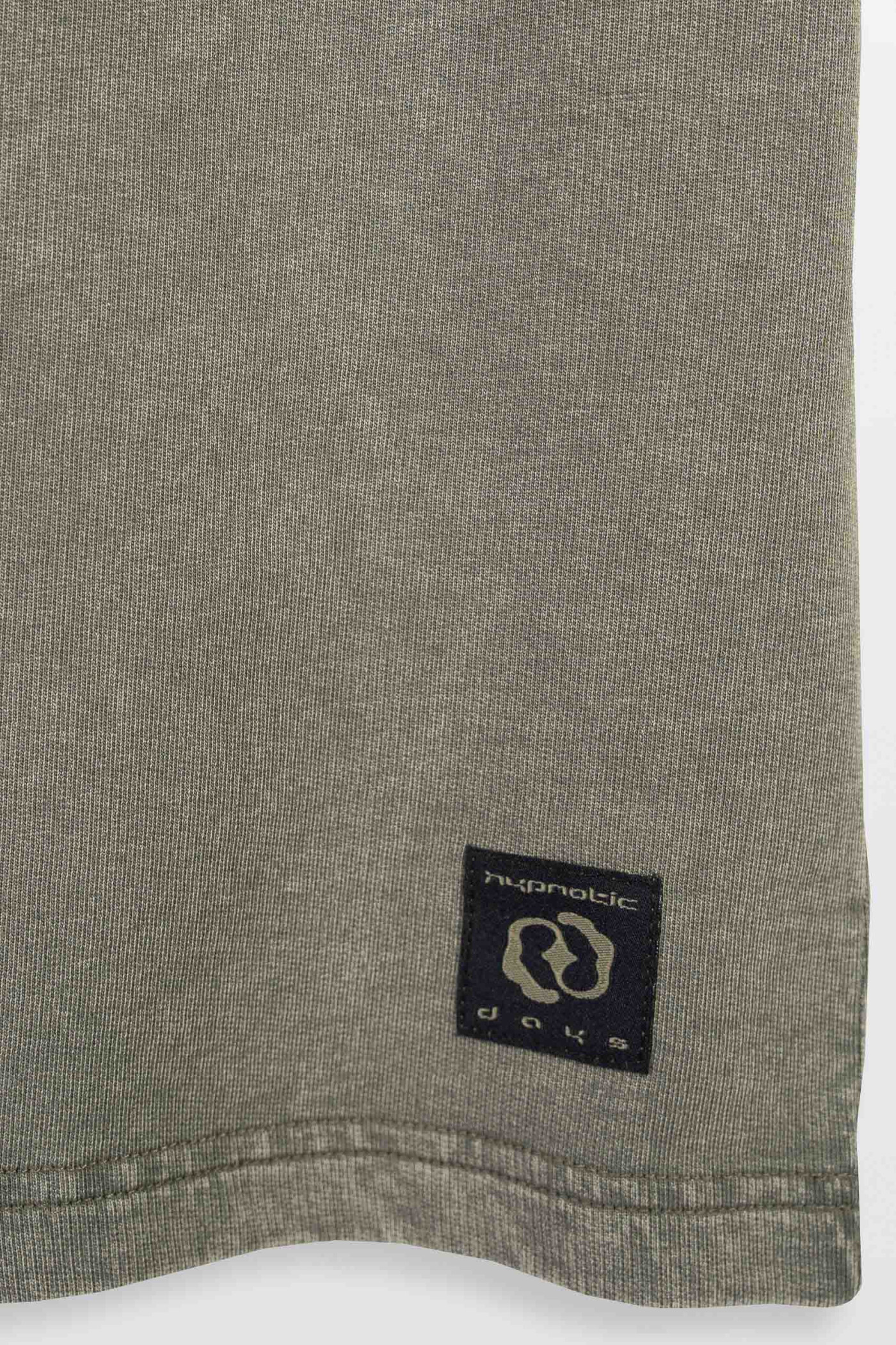 Khaki t-shirt z efektem sprania