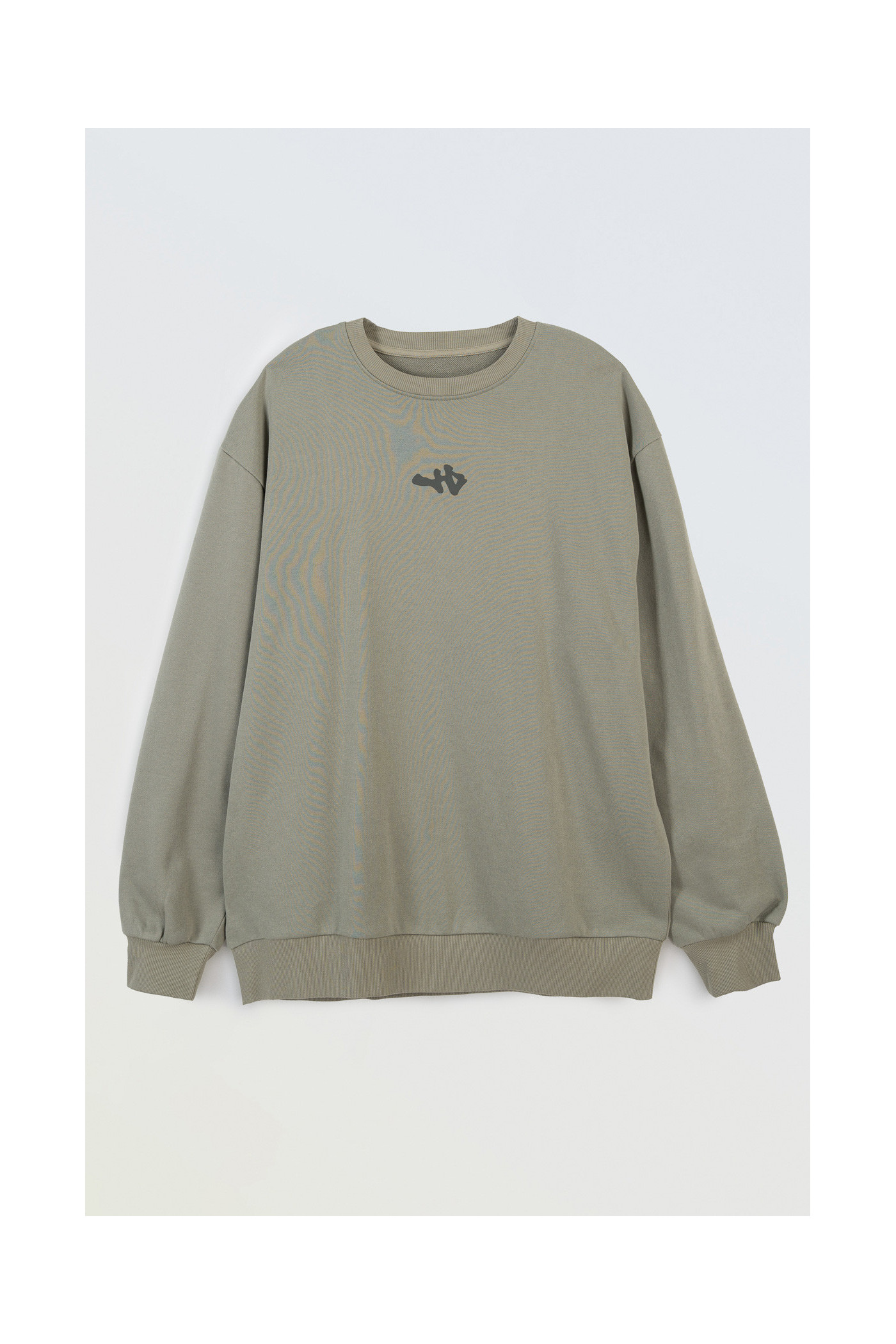 Khaki bluza bez kaptura z nadrukiem z tyłu