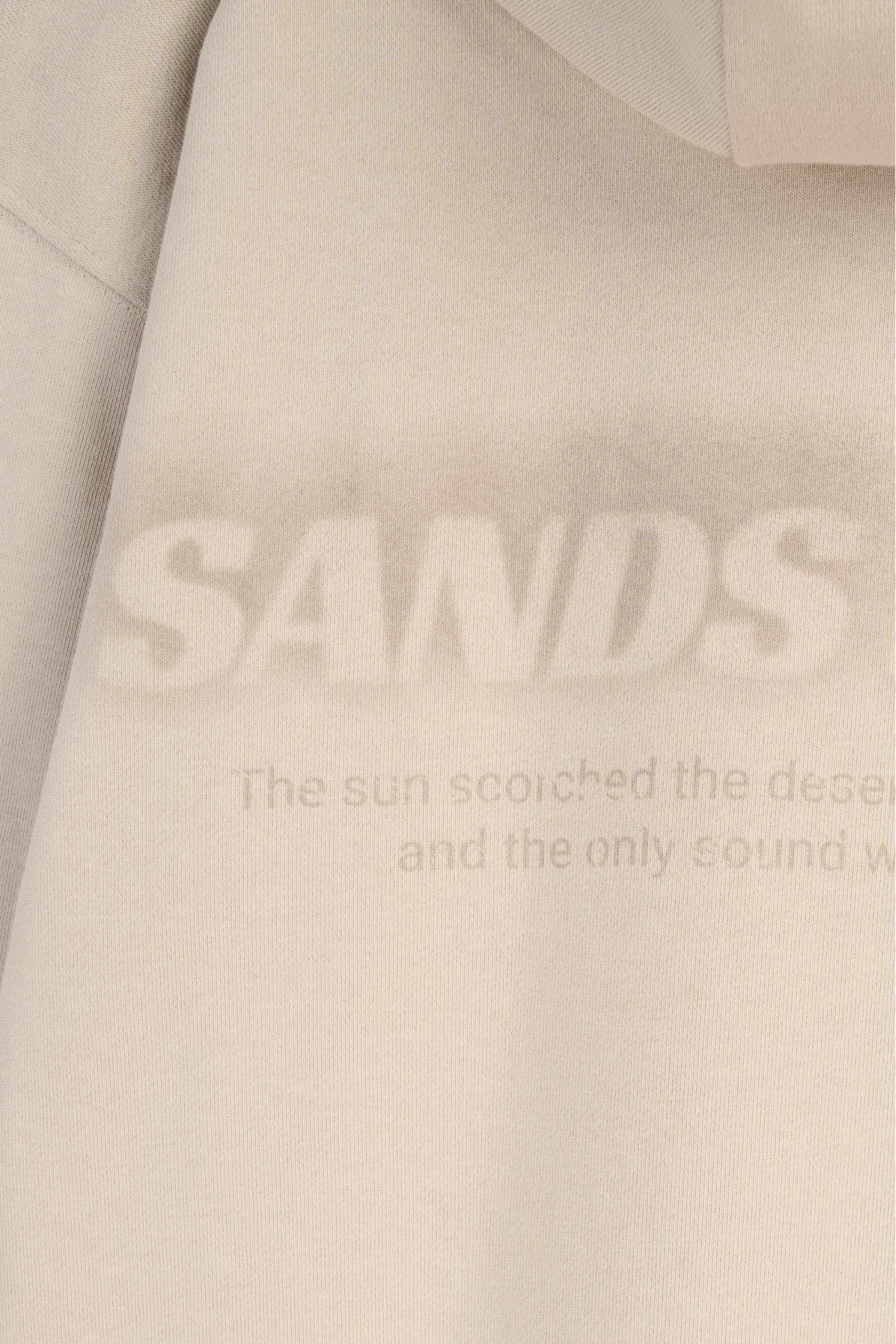 Kremowa bluza REGULAR z kapturem z nadrukiem z tyłu